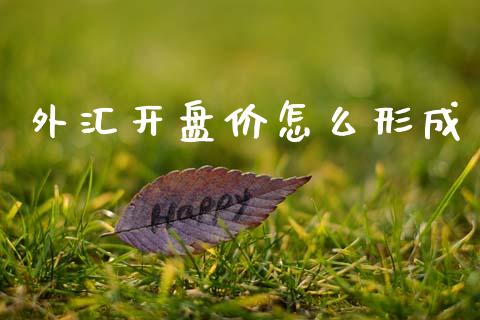 外汇开盘价怎么形成_https://www.qdlswl.com_股票_第1张