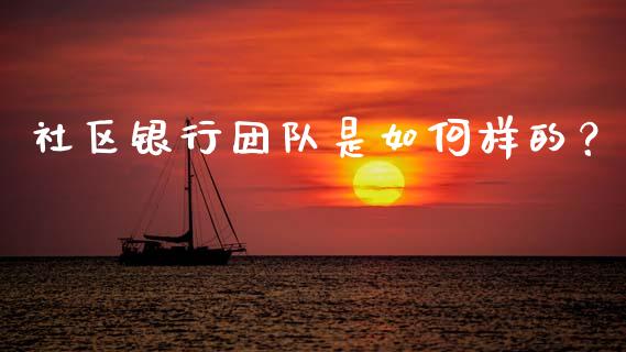 社区银行团队是如何样的？_https://www.qdlswl.com_内盘_第1张